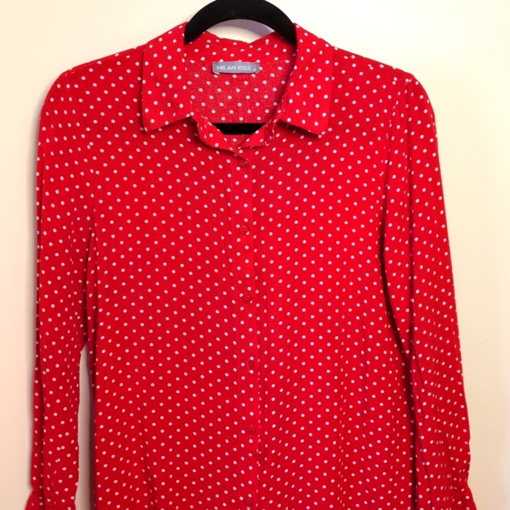 Polkadot Button Up
